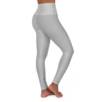 TONY G High Waisted Yoga Leggings, adorned with the TG Logo Outline Monogram Pattern