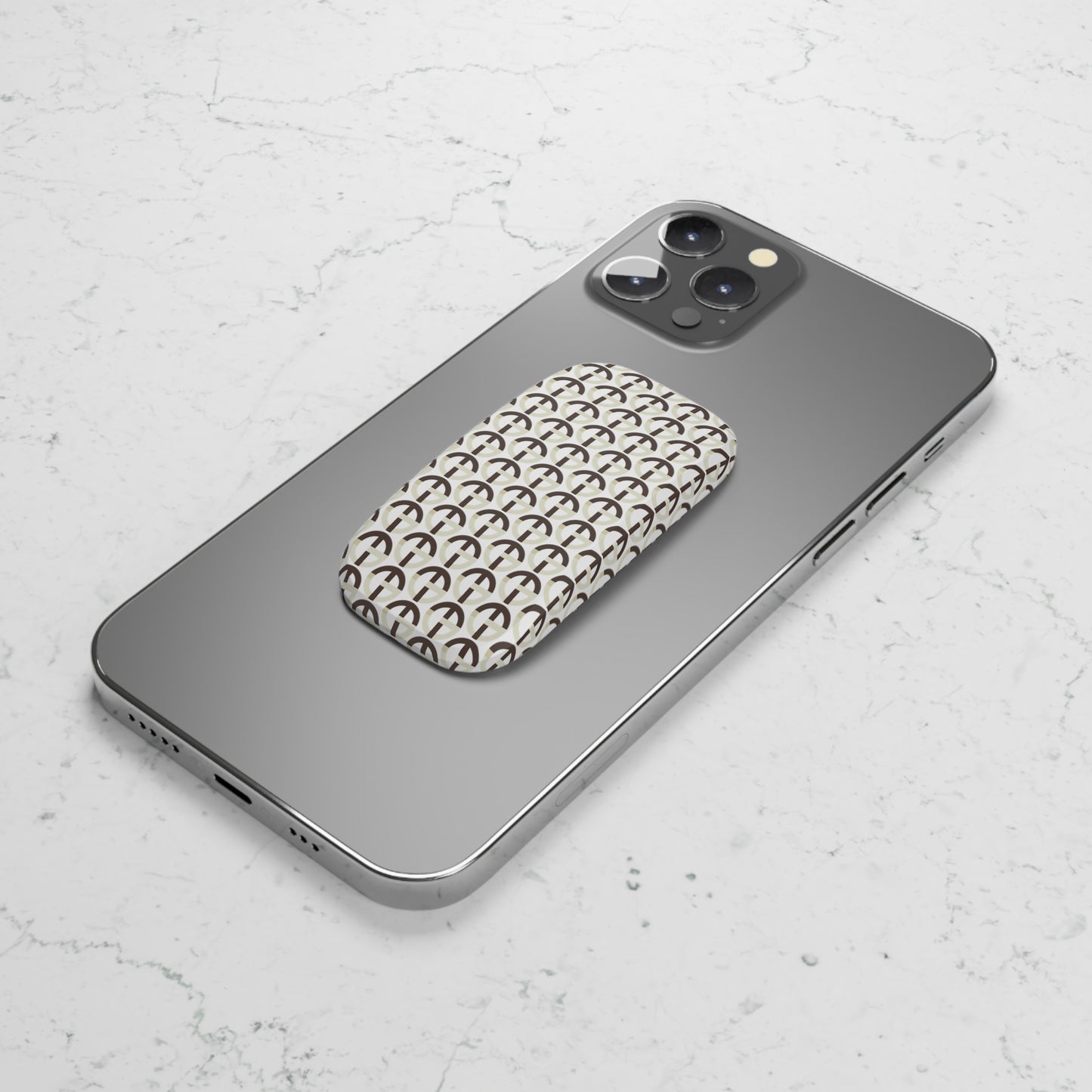 TONY G Phone Click-On Grip, adorned with the TG Logo Vintage #2 Monogram Pattern