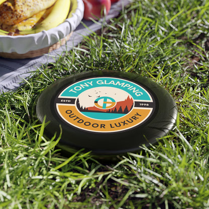 TONY Glamping Wham-O Frisbee, featuring the TONY Glamping design