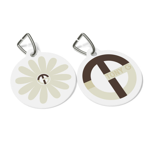 TONY G Pet Tag, featuring TONY Gerbera #2 and TG Logo #2 Monogram