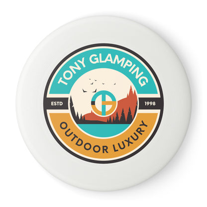 TONY Glamping Wham-O Frisbee, featuring the TONY Glamping design