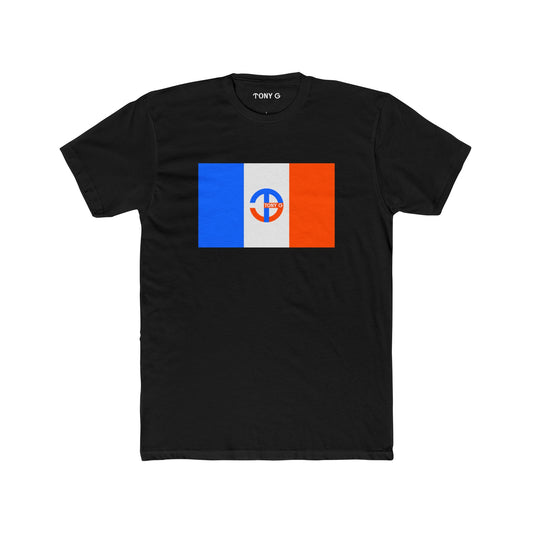 TONY G Men's Cotton Crew Tee, featuring the TONY G Flag(NYC) design