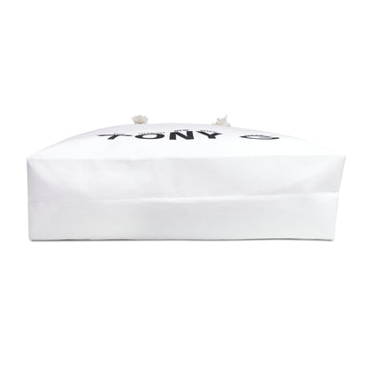 TONY G Weekender Bag White, adorned with TONY G Logo & TG Logo Outline