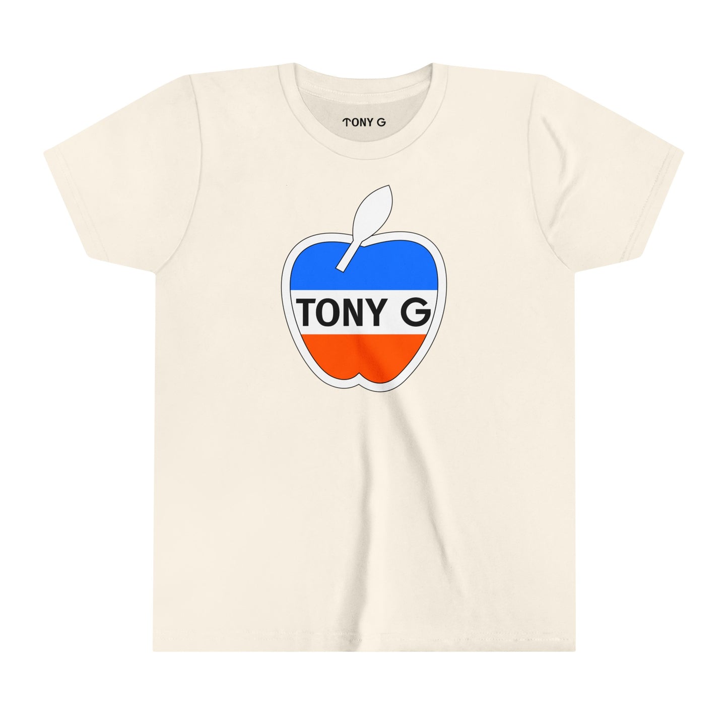 TONY G Youth Short Sleeve Tee, featuring the TONY G Apple design