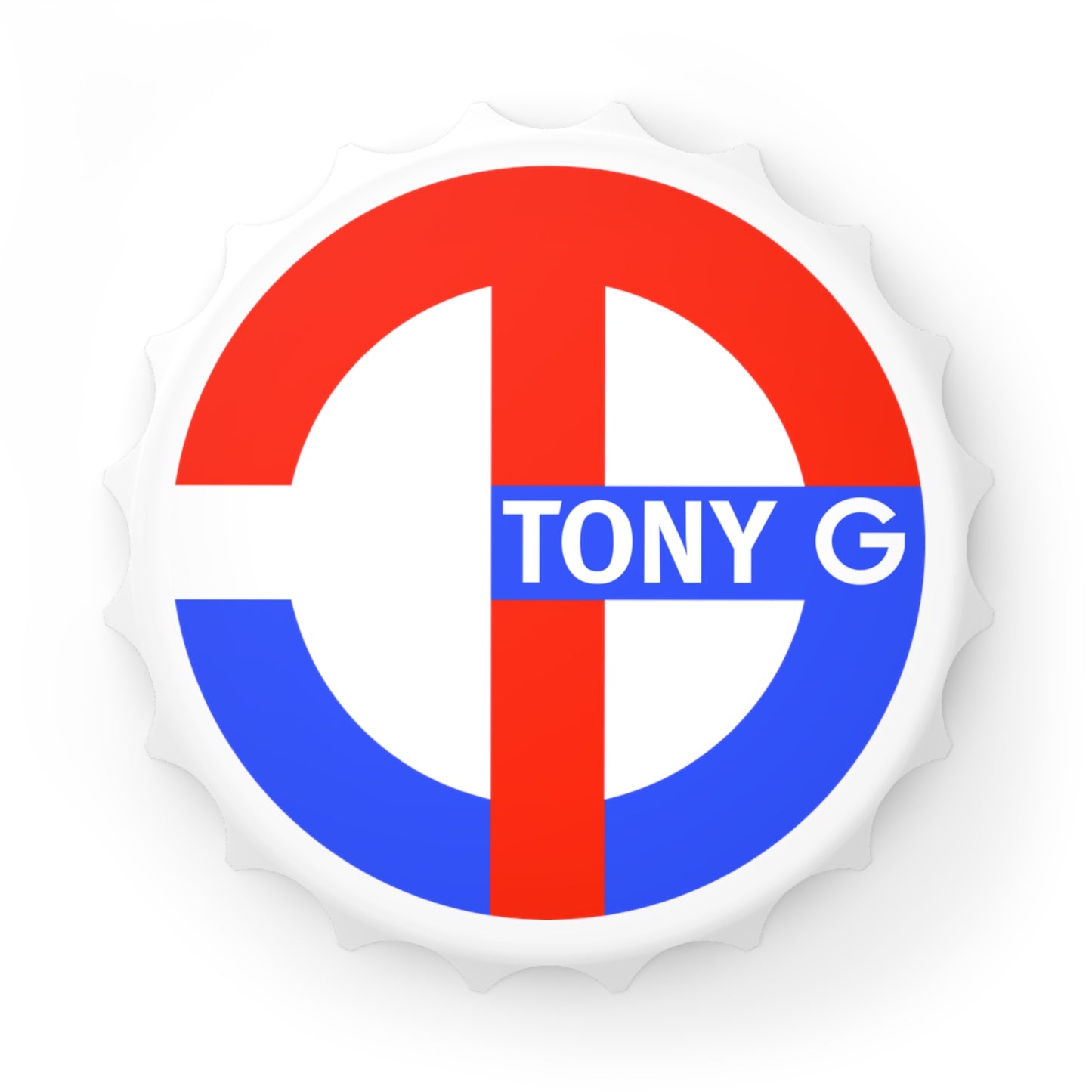 TONY G Bottle Opener, featuring the TG Logo USA Monogram
