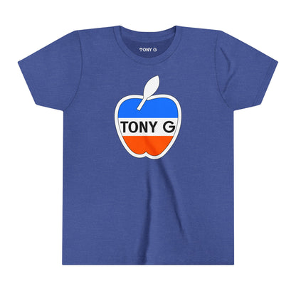 TONY G Youth Short Sleeve Tee, featuring the TONY G Apple design