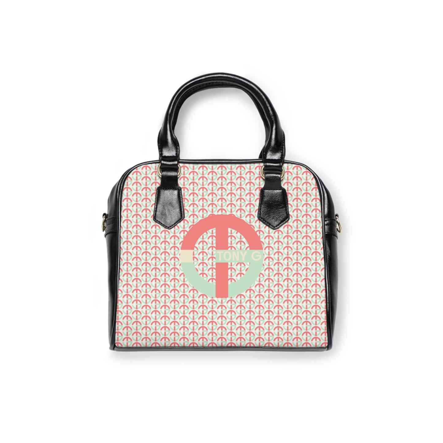 TONY G Shoulder Handbag, adorned with the TG Logo Vintage #4 Monogram Pattern