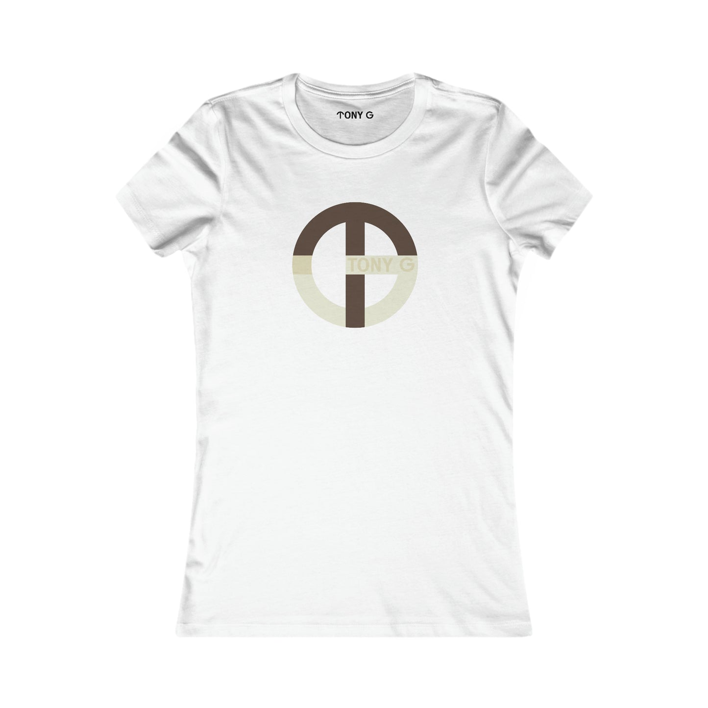 TONY G Women's Favorite Tee, adorned with the TG Logo Vintage #2 Monogram