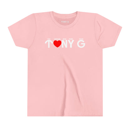 TONY G Youth Short Sleeve Tee, featuring the TONY G Heart design