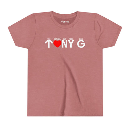 TONY G Youth Short Sleeve Tee, featuring the TONY G Heart design