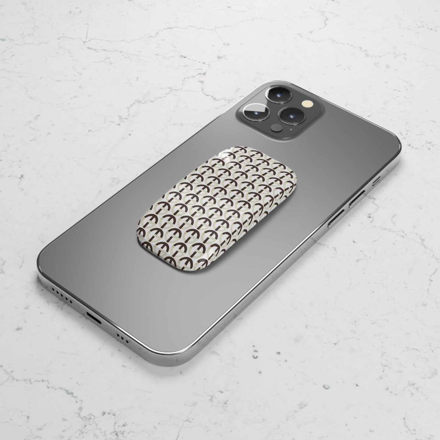 TONY G Phone Click-On Grip, adorned with the TG Logo Vintage #2 Monogram Pattern