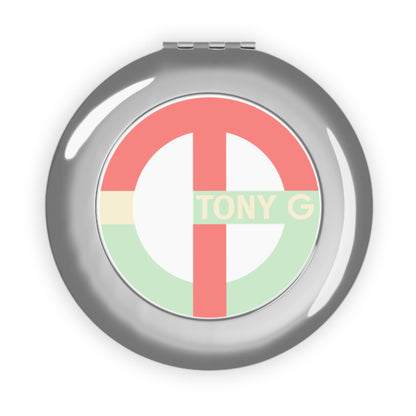 TONY G Compact Travel Mirror, adorned with the TG Logo Vintage #4 Monogram