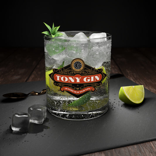 TONY Gin Bar Glass, featuring the TONY Gin design