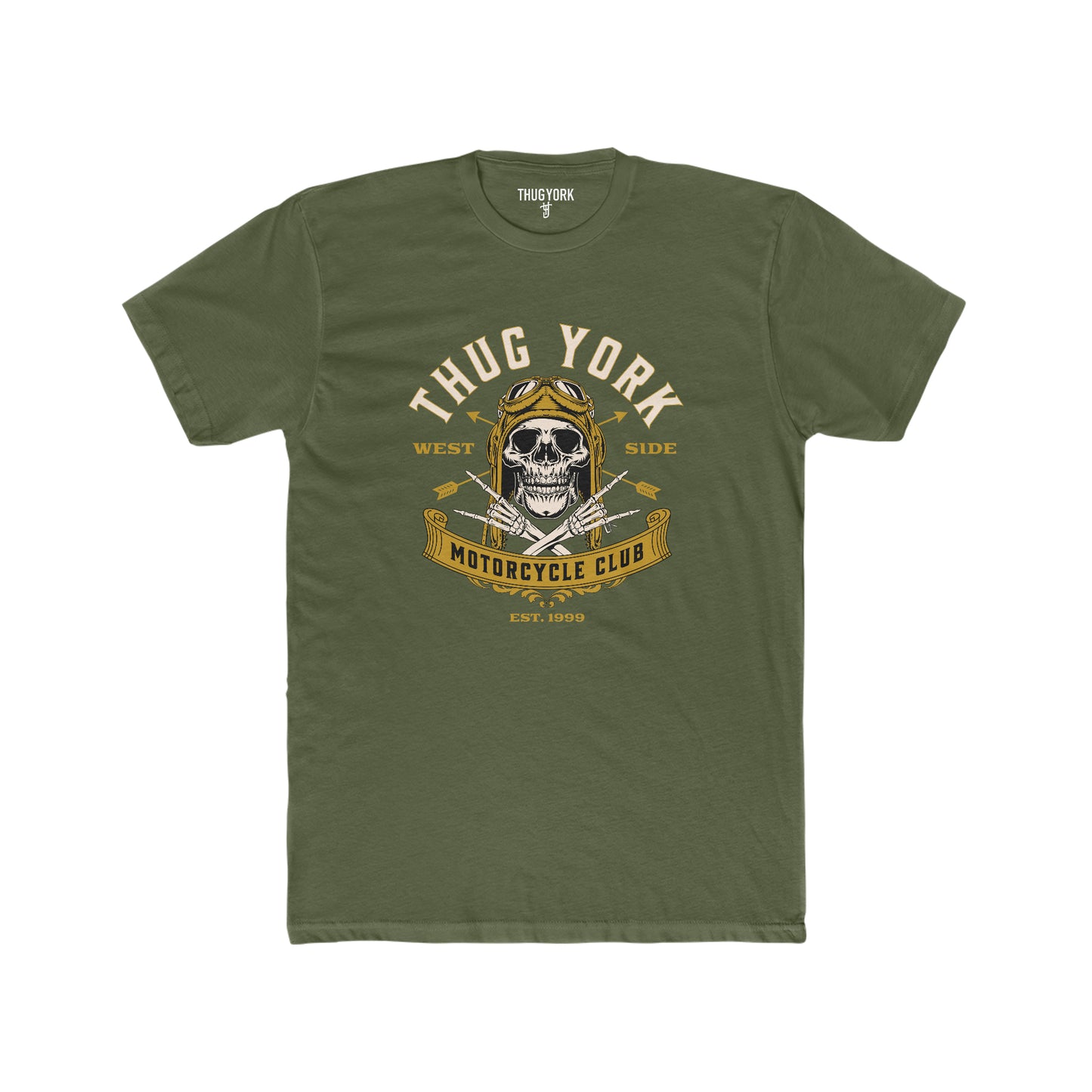 THUG YORK By TONY G Men's Cotton Crew Tee, featuring the Motorcycle Club design