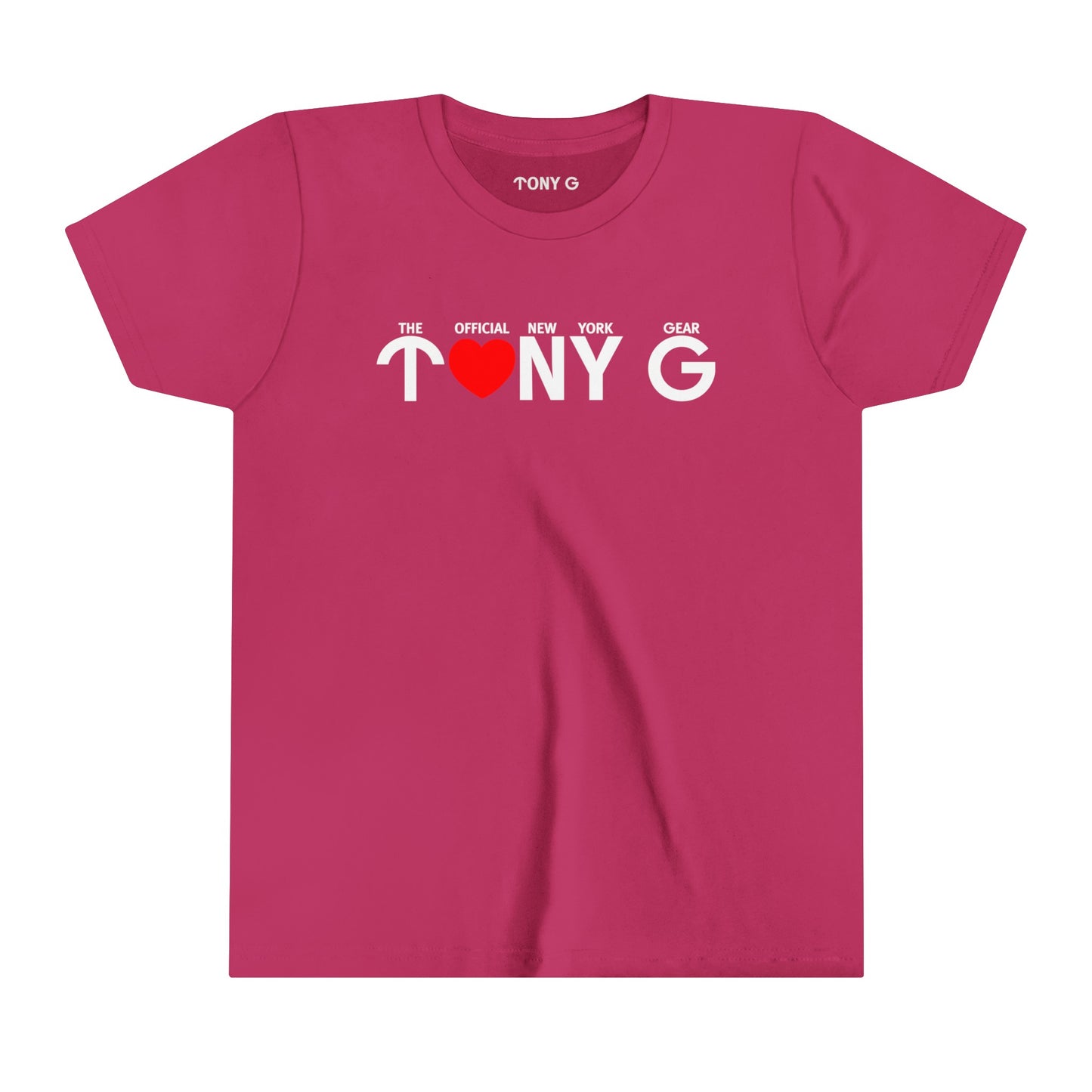 TONY G Youth Short Sleeve Tee, featuring the TONY G Heart design