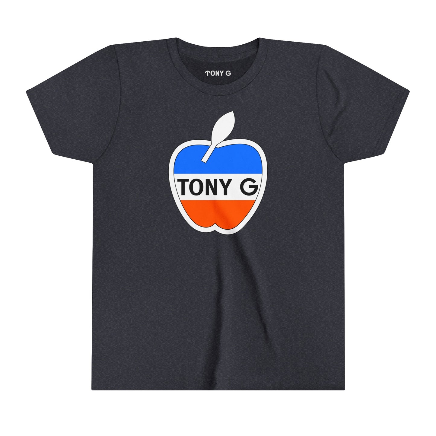 TONY G Youth Short Sleeve Tee, featuring the TONY G Apple design