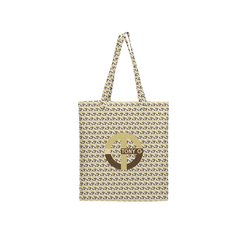 TONY G, TG Logo #9 Monogram Pattern, Large City Tote Bag with an inside pocket.