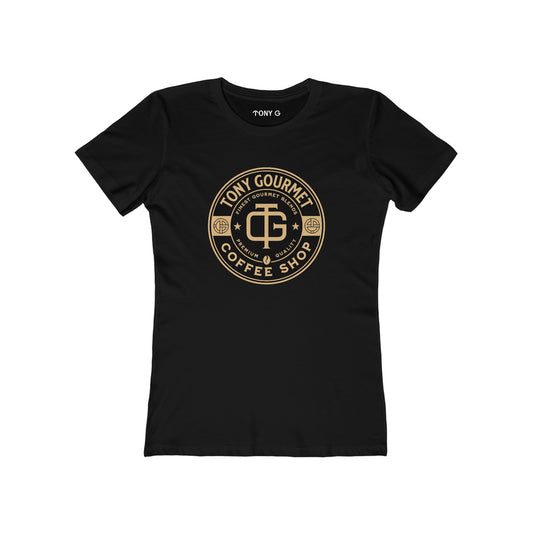 TONY Gourmet Women's Feminine Cut Classic Boyfriend Tee, featuring the TONY Gourmet design