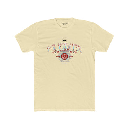 Mr. Pleater By TONY G Men's Cotton Crew Tee, featuring the Mr. Pleater Handcrafted Pleater Board design