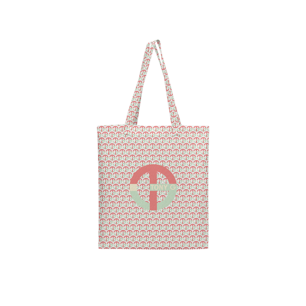 TONY G, TG Logo #4 Monogram Pattern, Large City Tote Bag with an inside pocket.