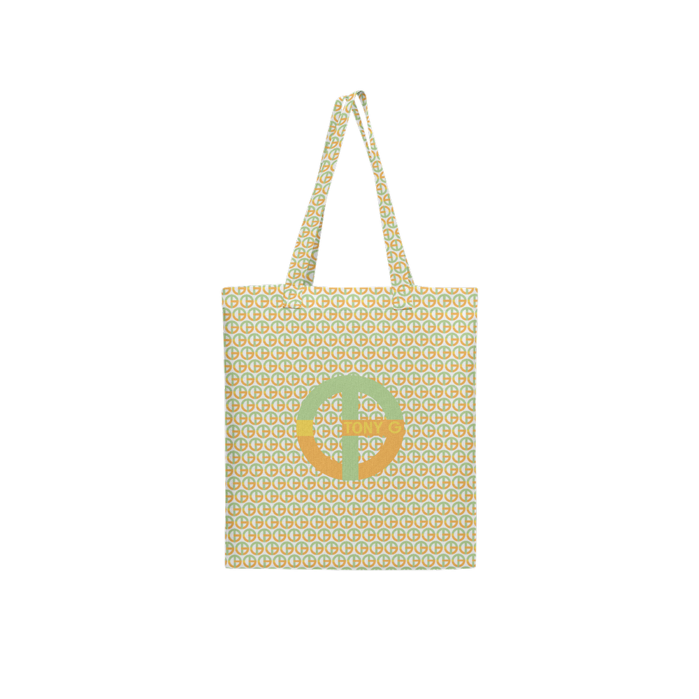 TONY G, TG Logo #8 Monogram Pattern, Large City Tote Bag with an inside pocket.