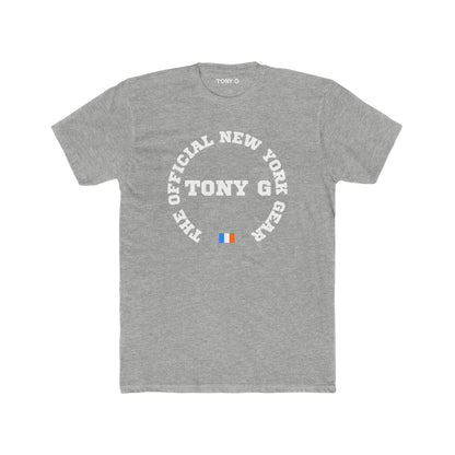 TONY G Men's Cotton Crew Tee, featuring the TONY G Flag Logo Varcity design