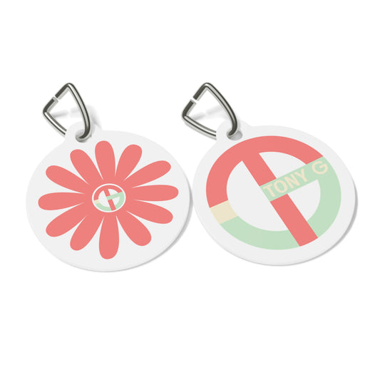 TONY G Pet Tag, featuring TONY Gerbera #4 and TG Logo #4 Monogram