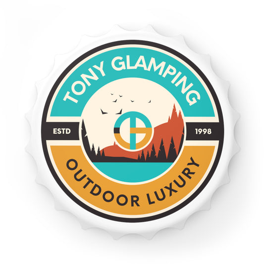 TONY Glamping Bottle Opener, featuring the TONY Glamping design