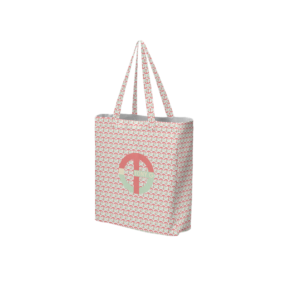 TONY G, TG Logo #4 Monogram Pattern, Large City Tote Bag with an inside pocket.